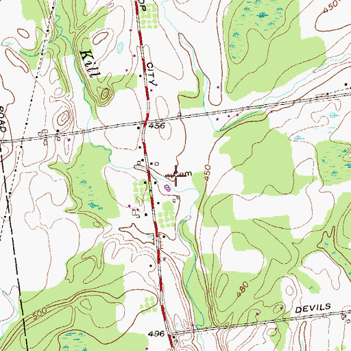 Topographic Map of Hubbell Cemetery, NY