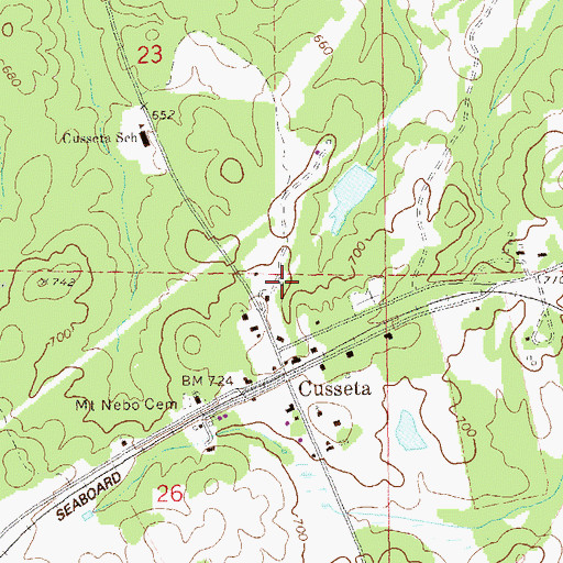 Topographic Map of Town of Cusseta, AL