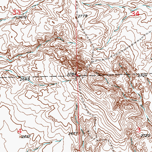 Topographic Map of Township of Beck-Highland, SD