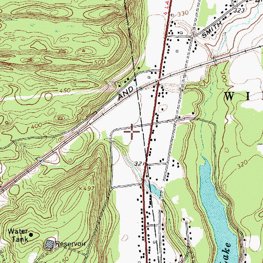 Topographic Map of Maple Avenue Middle School, NY