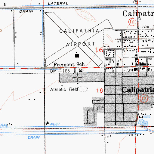 Topographic Map of Fremont Elementary School, CA