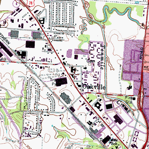 Topographic Map of Oakville Mental Health Center, TN