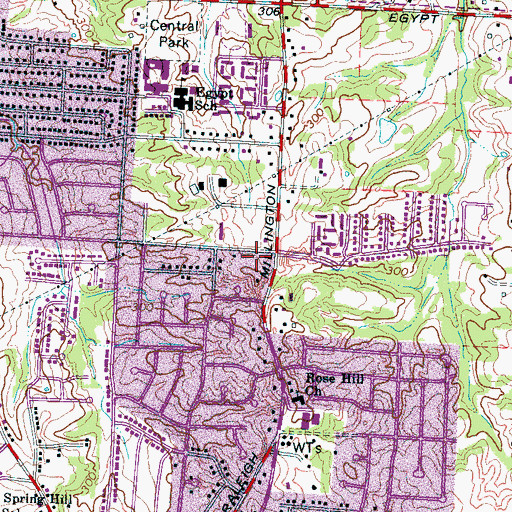 Topographic Map of Pillar of Faith Evangelical Deliverance Church, TN