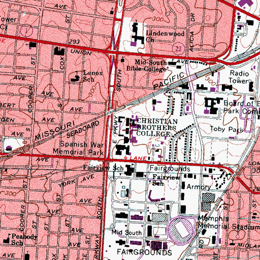 Topographic Map of Plough Library, TN