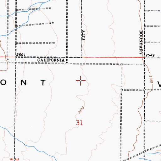 Topographic Map of Fremont Valley, CA