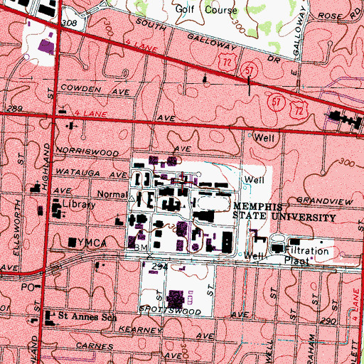 Topographic Map of Ray L Herzog Building, TN