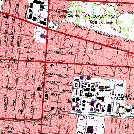 Topographic Map of Richardson Towers, TN