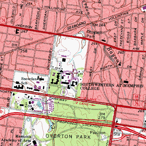 Topographic Map of Robinson Hall, TN