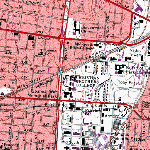 Topographic Map of Rozier Hall, TN