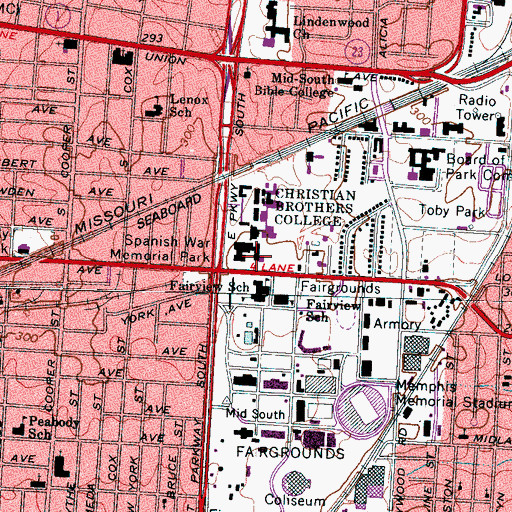 Topographic Map of Saint Benilde Hall, TN