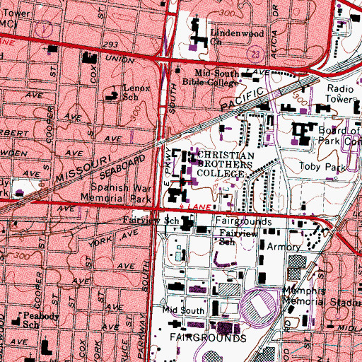 Topographic Map of Saint Joseph Hall, TN