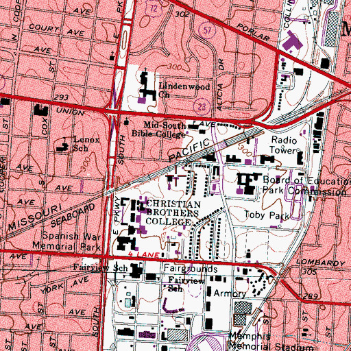 Topographic Map of Stritch Hall, TN