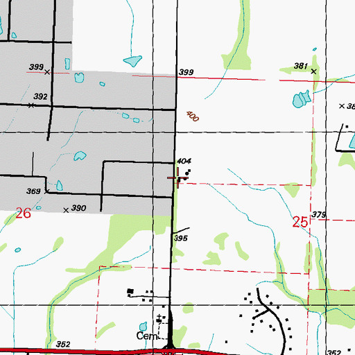 Topographic Map of Summers Hill Volunteer Fire Department Station 11, MS