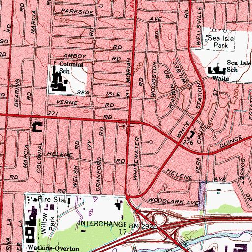 Topographic Map of Underwood United Methodist Preschool and Day Care Center, TN
