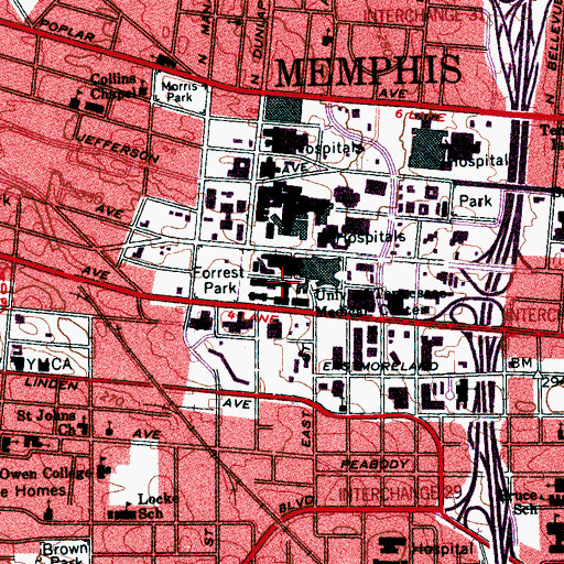 Topographic Map of Wittenborg Anatomy Building, TN