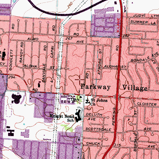 Topographic Map of Agape Fellowship Church, TN