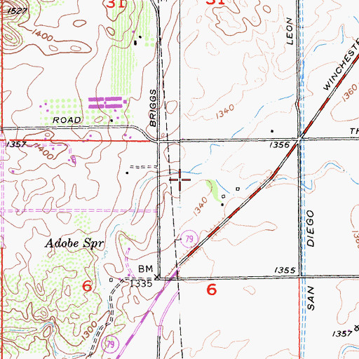 Topographic Map of French Valley, CA