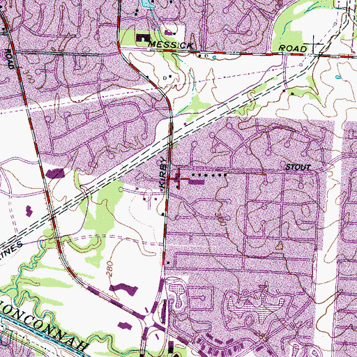 Topographic Map of Balmoral Baptist Church, TN