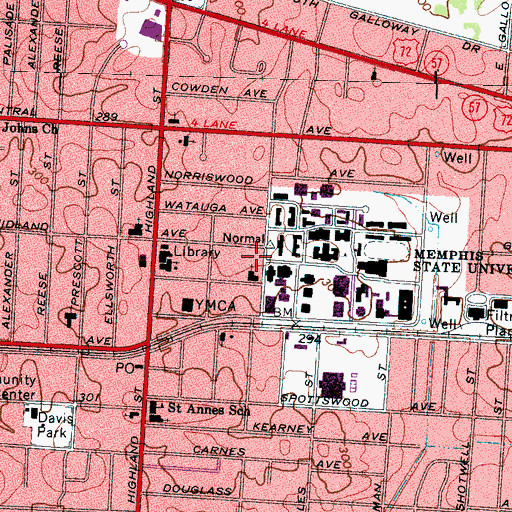 Topographic Map of Baptist Collegiate Ministries, TN