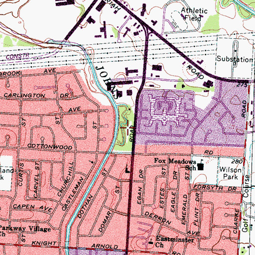 Topographic Map of Barton First Southern Methodist Church, TN