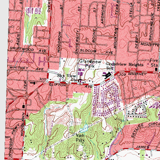 Topographic Map of Bethel Church of God In Christ, TN