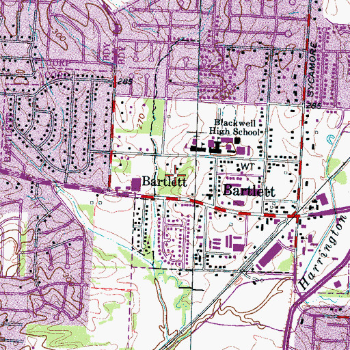 Topographic Map of Bethel Pentecostal Church, TN