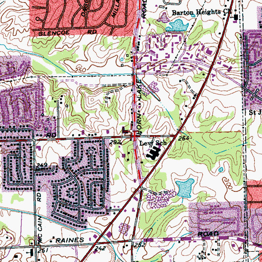 Topographic Map of Bethesda Apostolic Church, TN
