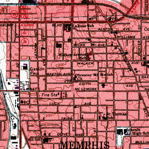 Topographic Map of Blessed Trinity Missionary Baptist Church, TN
