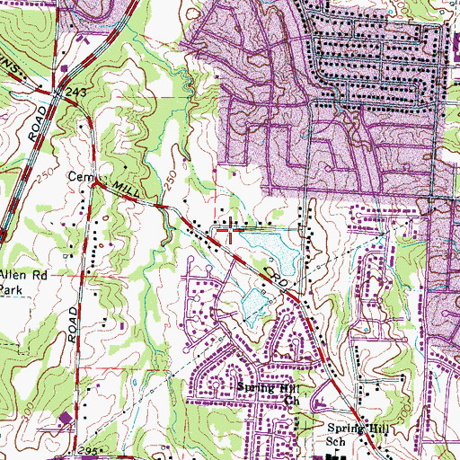 Topographic Map of Breath of Life Christian Center, TN