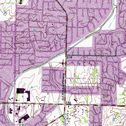 Topographic Map of Brookside Baptist Church, TN
