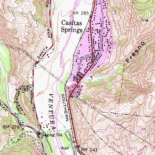 Topographic Map of Fresno Canyon, CA
