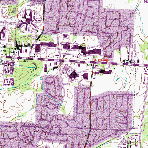 Topographic Map of Calvary Baptist Church, TN