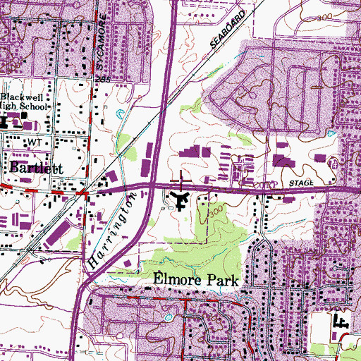Topographic Map of Calvary Chapel of Bartlett, TN