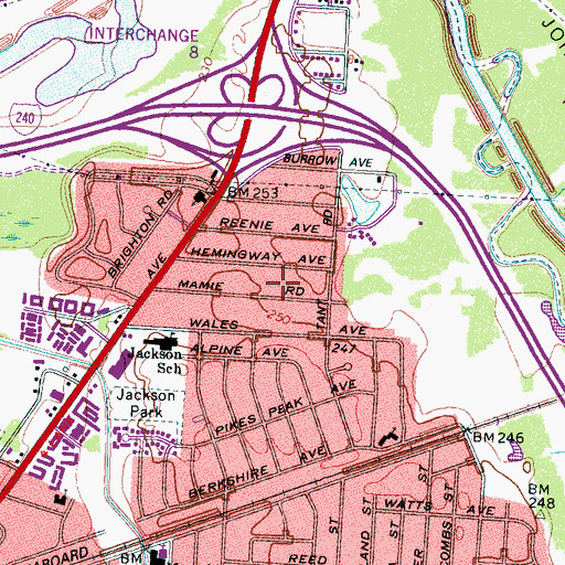Topographic Map of Calvary Chapel of Memphis, TN