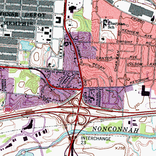 Topographic Map of Calvary New Life Temple Church of God in Christ, TN