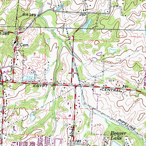 Topographic Map of Cana Chapel, TN