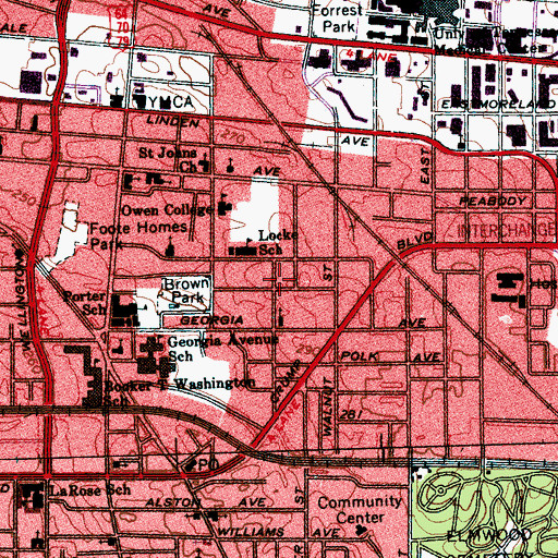 Topographic Map of Canaan Church of God in Christ, TN