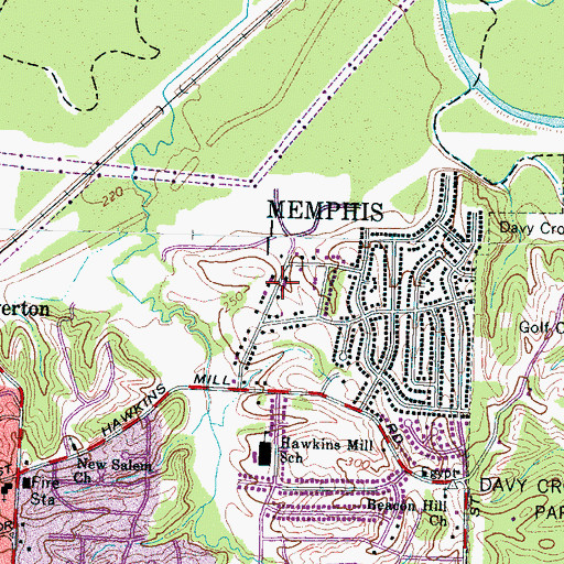 Topographic Map of Carver Heights Baptist Church, TN