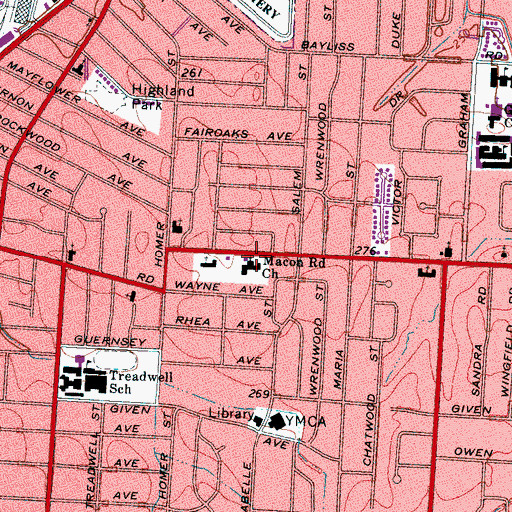 Topographic Map of Casa de Oracion, TN