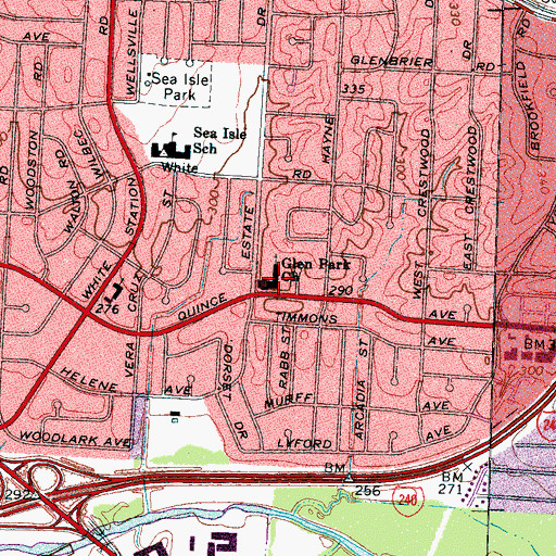 Topographic Map of Cherokee Baptist Church, TN