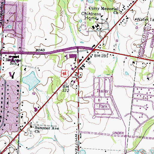 Topographic Map of Christ Evangelical Church, TN