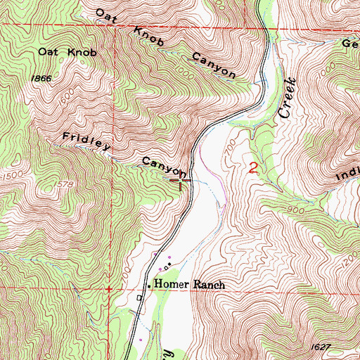 Topographic Map of Fridley Canyon, CA