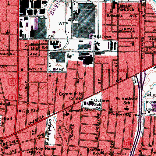 Topographic Map of Christian Springs Baptist Church, TN
