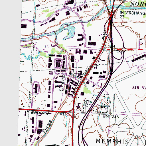 Topographic Map of Church at Memphis, TN