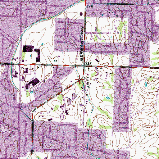 Topographic Map of Church of Christ, TN