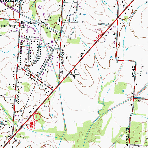 Topographic Map of Church of Christ at Ellendale, TN