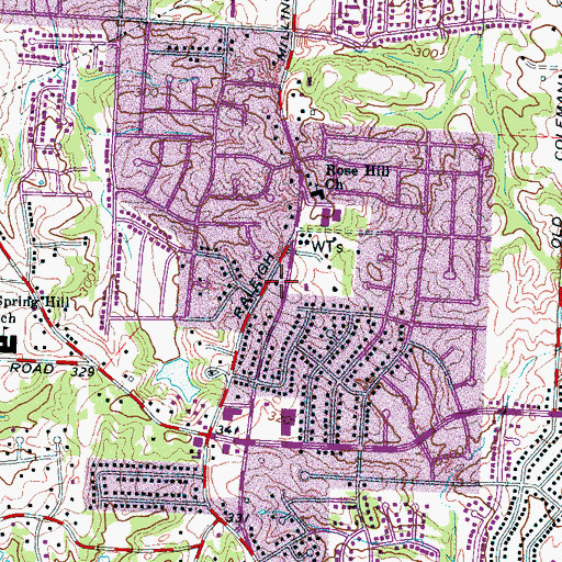 Topographic Map of Church of the Ascension, TN