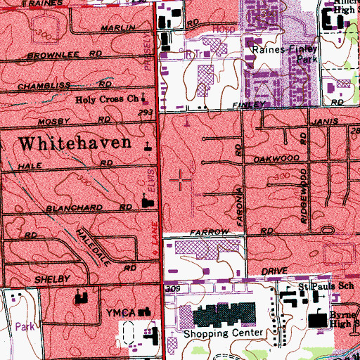 Topographic Map of Cleaves Memorial Christian Methodist Episcopal Church, TN