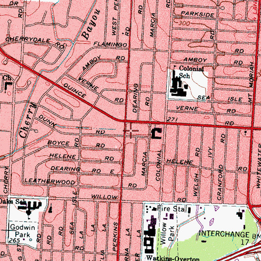 Topographic Map of Colonial Cumberland Presbyterian Church, TN