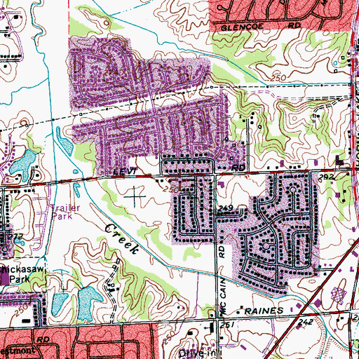 Topographic Map of Corinthians Baptist Church, TN